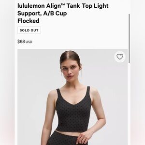 lululemon align tank black flock polka dot
